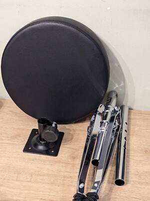 RockJam DP-001 verstellbarer Drumhocker Thron mit gepolsterter Sitzfläche schwarz/silber