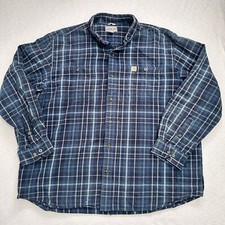Carhartt Men's Long-Sleeve Relaxed Fit Heavyweight Flannel Plaid Shirt FLAW