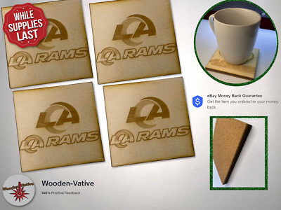 Los Angeles Rams NFL Football Cork Drink Coasters Barware (Wooden) | eBay