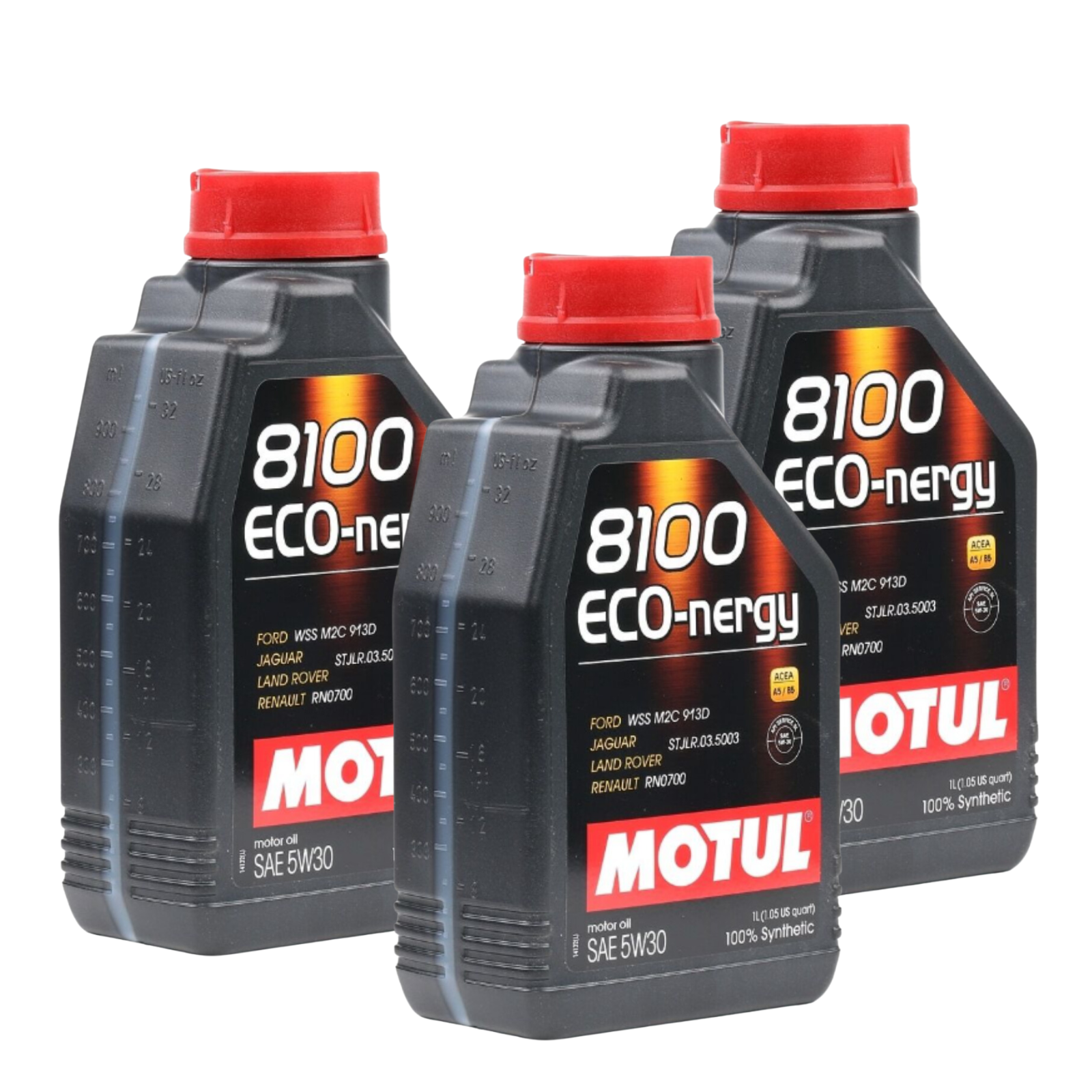 KIT 3 LT OLIO MOTORE 100% SINTETICO 8100 ECO-NERGY 5W30 PER AUTO MOTUL 102782