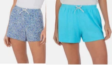 JANE & BLEECKER WOMEN'S 2 PACK SLEEP SHORT (DITSY BLUE TURQ SMALL)NWOT
