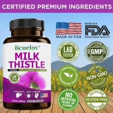 Milk Thistle (Silymarin) Extract 1000 mg liver cleanser liver detox cardio