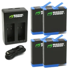 Wasabi Power Battery (4-Pack) and Dual Charger for GoPro HERO8 Black