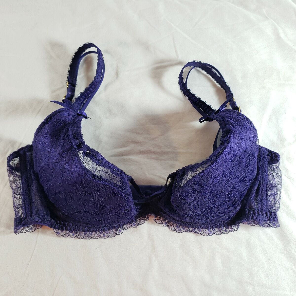 Agent Provocateur Masie Bra Size 32D Purple Lace Demi Cup