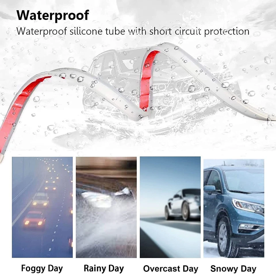 Hood LED Daytime Running Light Strip Flexible Lamp 1p For Honda CR-V CRV - Imagem 4 de 4