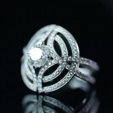 Impressive 1.85CT Round Brilliant Cut Cubic Zirconia Antique Modern Fashion Ring