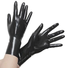 Sexy Latex Gloves Rubber Short Gloves Latex Catsuit Handmade Cosplay Party BDSM