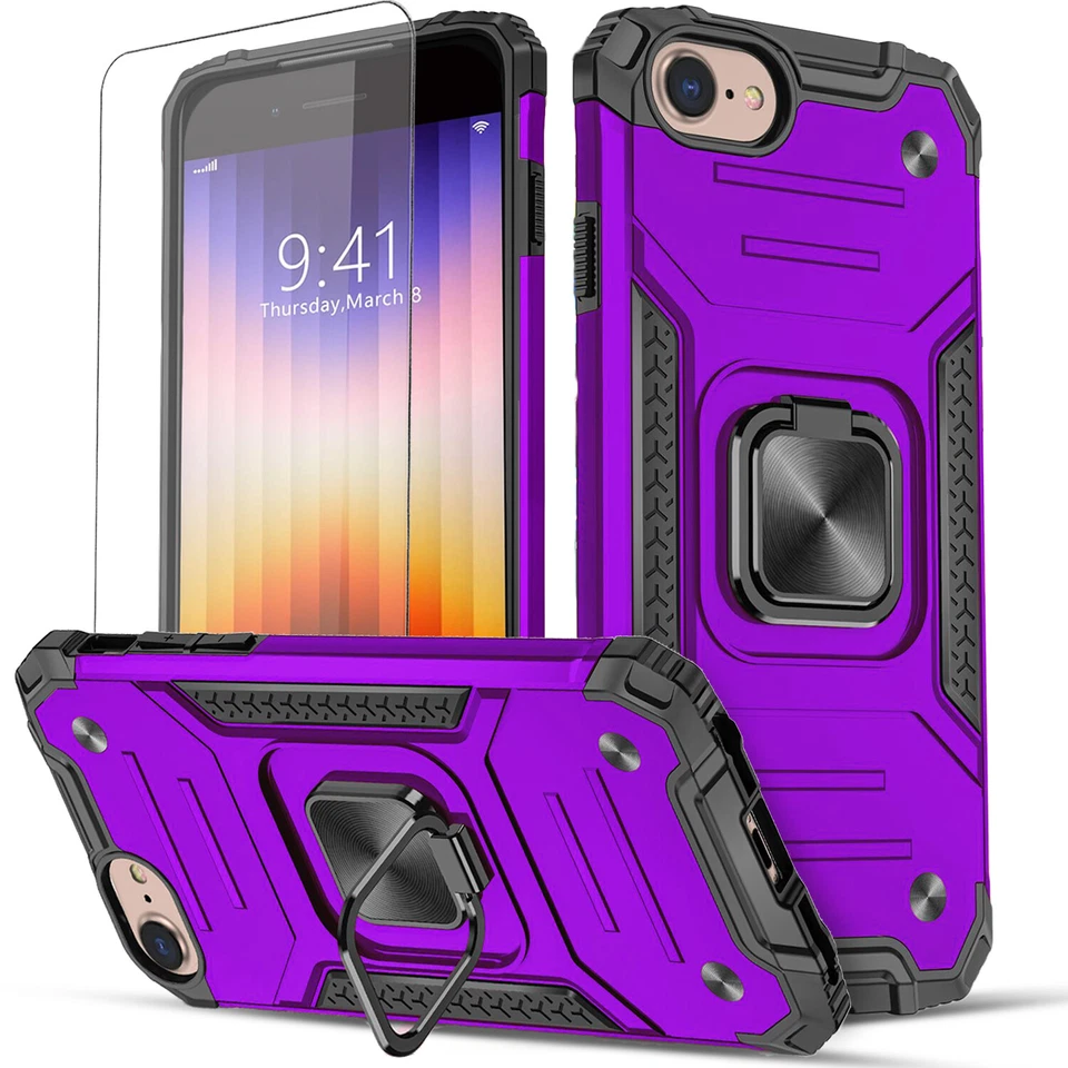 For iPhone SE 2020/8 Plus/7/Case Phone Cover Shockproof + Tempered Glass Screen - Image 4 of 4