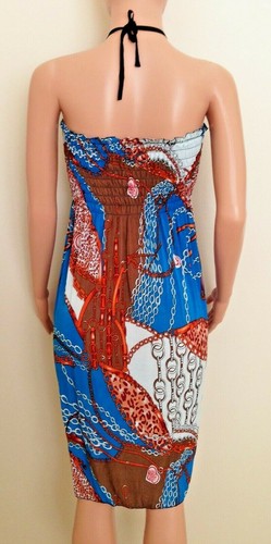 Bequeme Stretch Sommerkleid mit Holzperlen Neckholder Träger in 2 Farben zur Auswahl - Bild 21 von 21