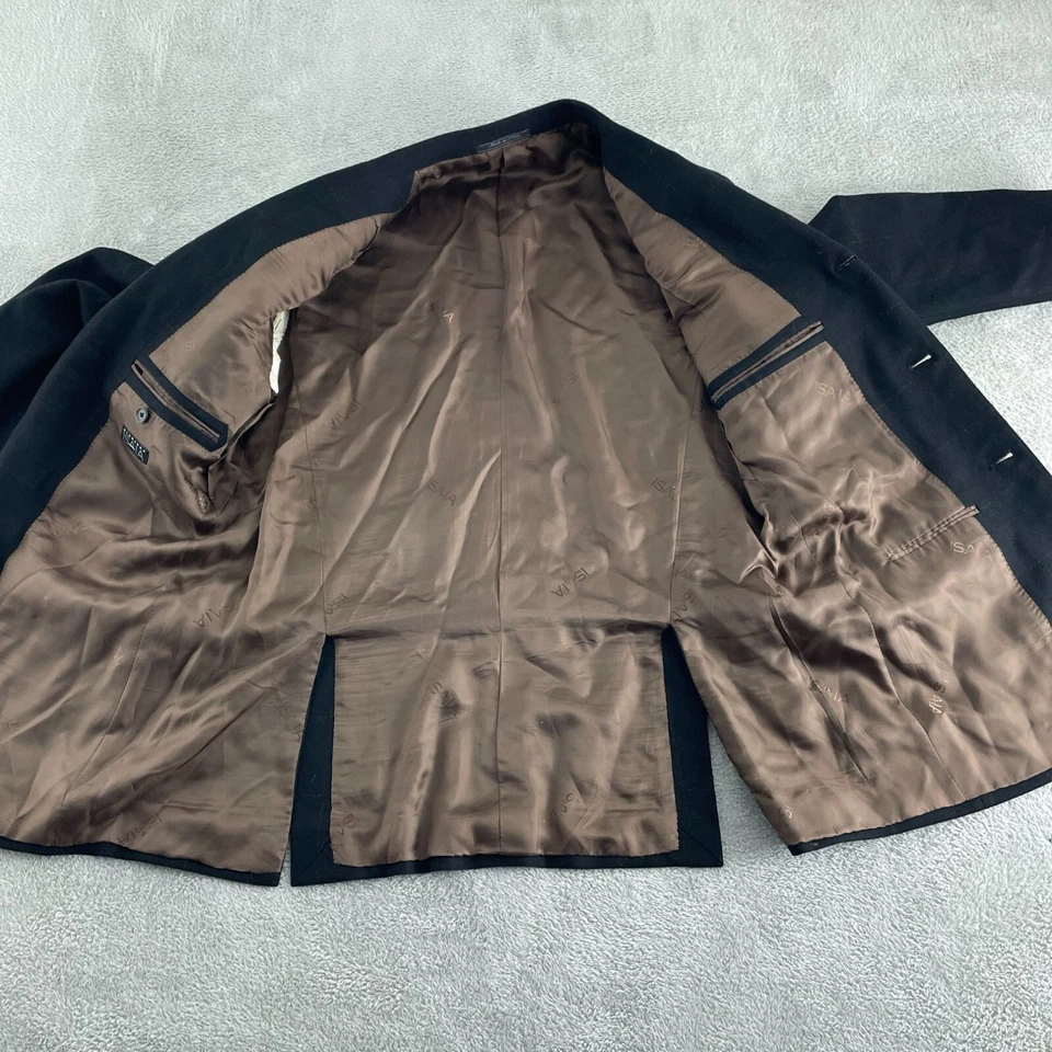 Gianluca Isaia Mens 42 Black Blazer 90% Wool 10% Cashmere 3-Button 2765 - Image 3 of 4