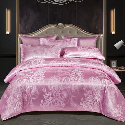 European Light Luxury Wedding Satin Jacquard Four-piece Set Luxury sheets