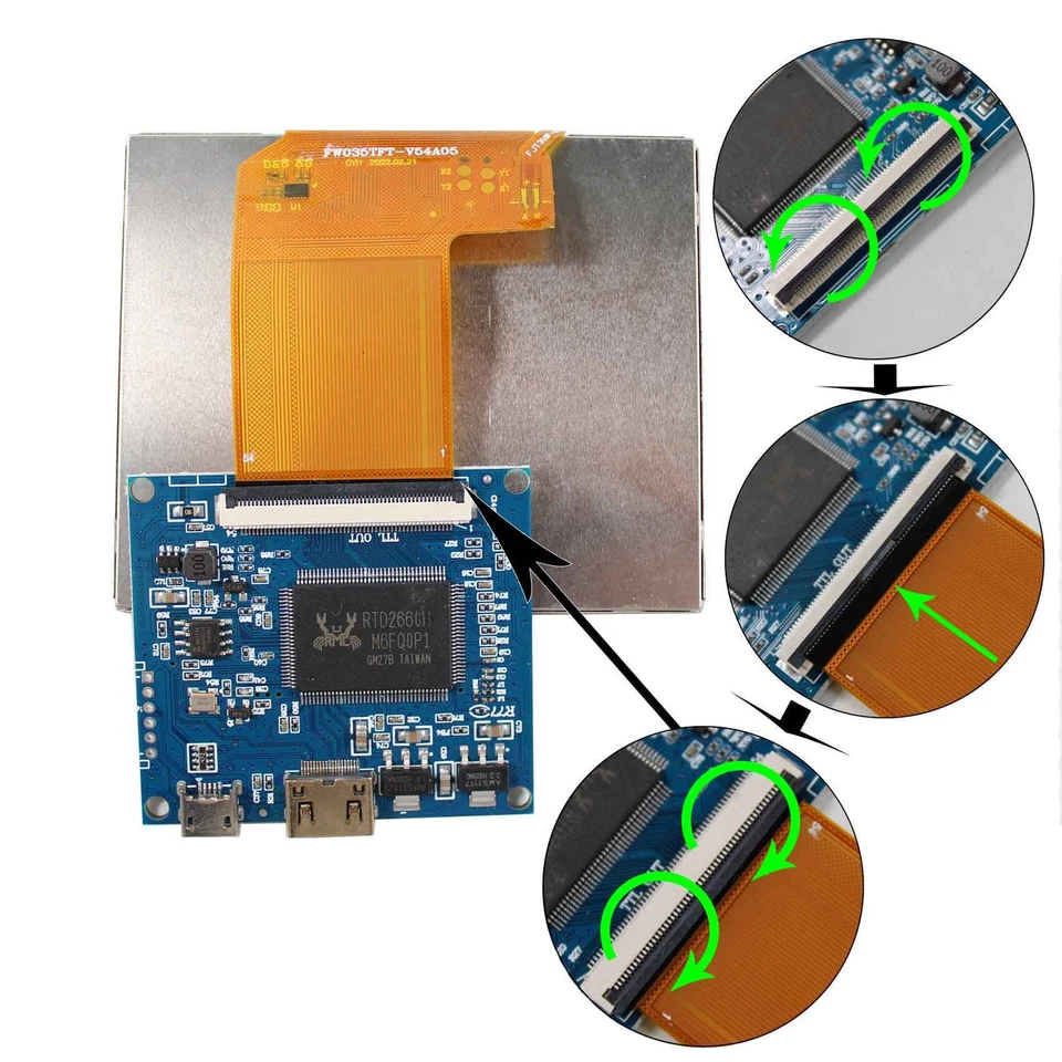 Pantalla LCD de 3,5 pulgadas 640X480 con placa Mini HD 5VC alimentación sin OSD6 Foto 3 de 4