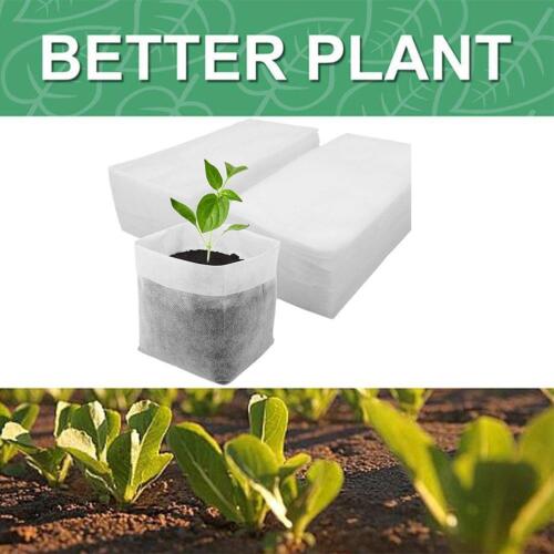 100Pcs Biodegradable Plant Grow Nursery Bag Garden Flower T5B9 Seedling W2T4 - Foto 1 di 14