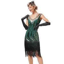 Dress Summer 1920s Flapper Dress Fringe Beaded Great Gatsby Party Cocktail Prom