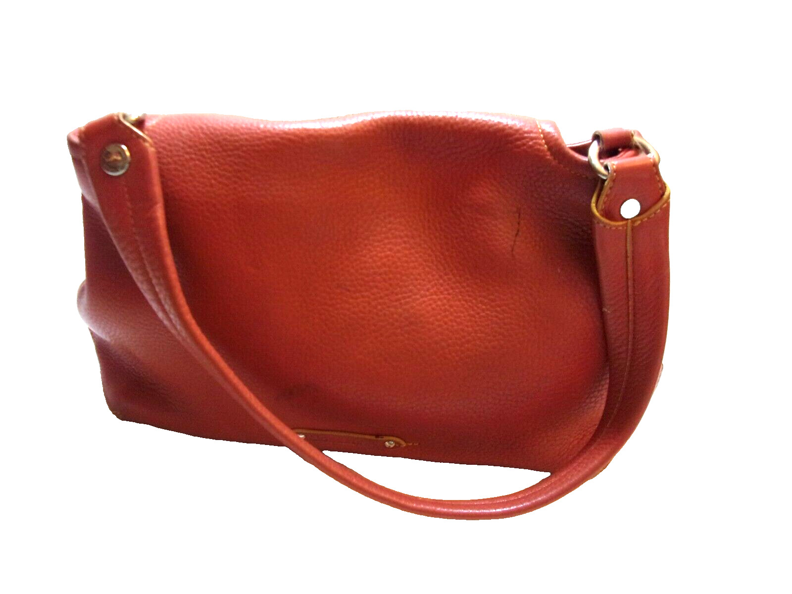 Cole Haan  Shoulder Bag Leather Dark Orange Pebbl… - image 2