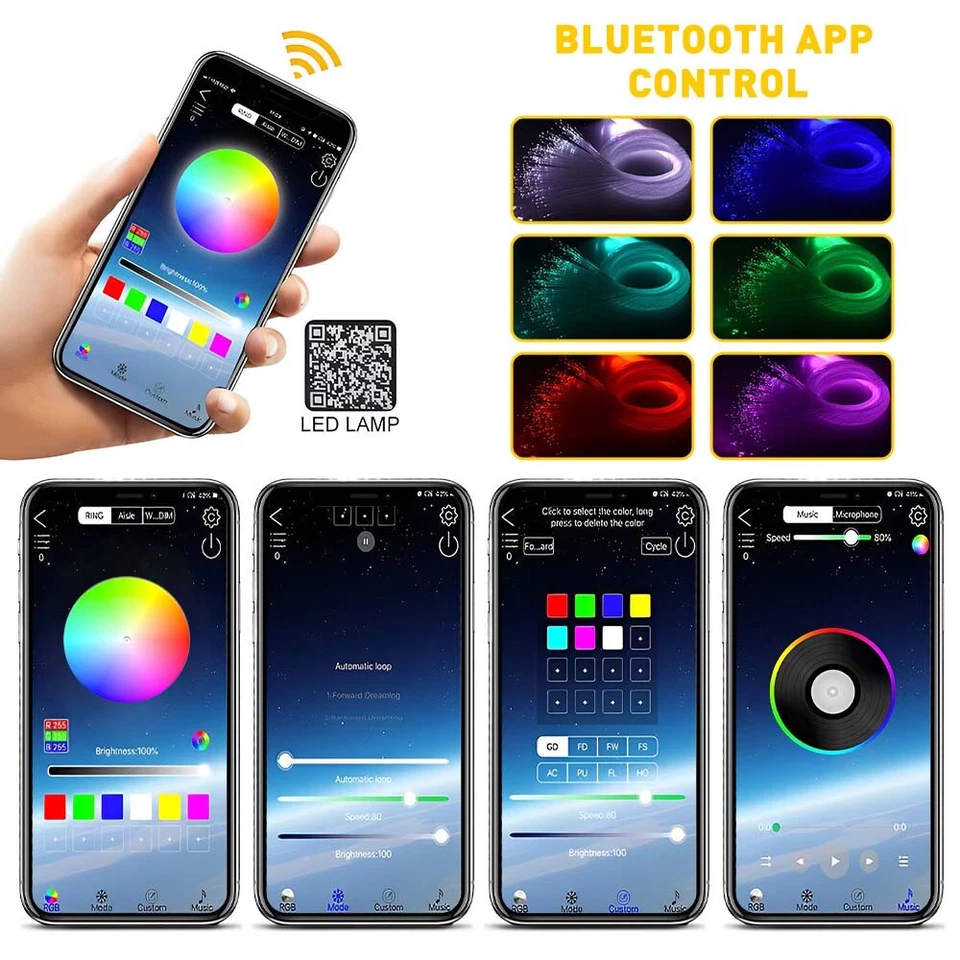 Juego de 2 luces de techo de techo de fibra para techo de estrella de coche de 500 piezas Foto 2 de 4