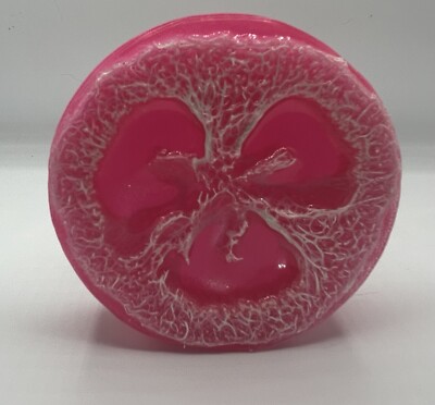 Strawberry Handmade  Soap Exfoliating with Natural Loofah Sponge 4 oz