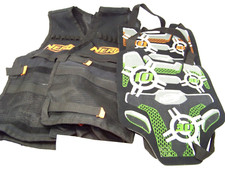 Lot Of 4 Hasbro 2-Nerf N Strike Gear Tactical Vest 2- Nerf Darts Stick To Vest