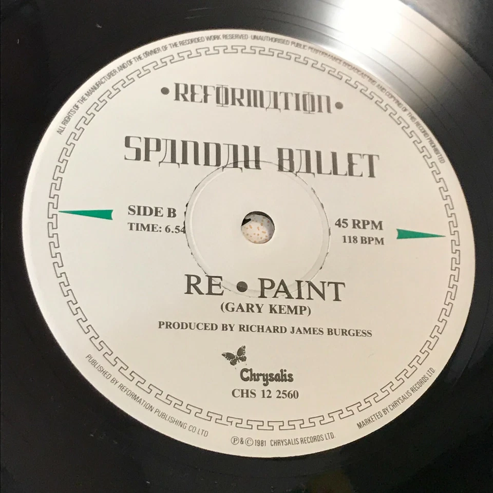 SPANDAU BALLET Paint Me Down 1981 UK 12" Vinyl single EXCELLENT CONDITION - Image 4 of 4