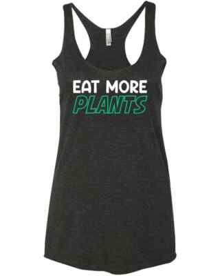 Eat More Plants Funny Vegetarian Vegan Yoga Women's Veggie Gift Racer Tank  Top