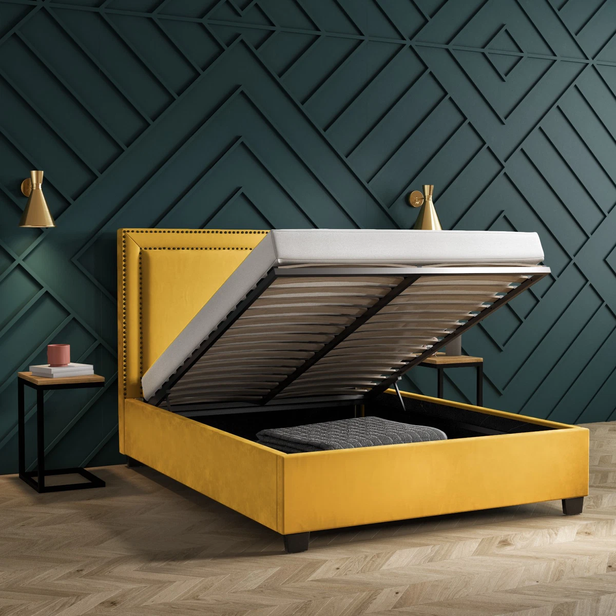 Yellow sale headboard king