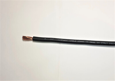 200Amp Flexibles Starterkabel - Erdschweißen PVC Flex Schwarz Auto Van - 25mm