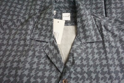 Eidos Petto A Bavero Ita Blue Geometric Long Sleeve Button Up Shirt Sz 15.5 NEW