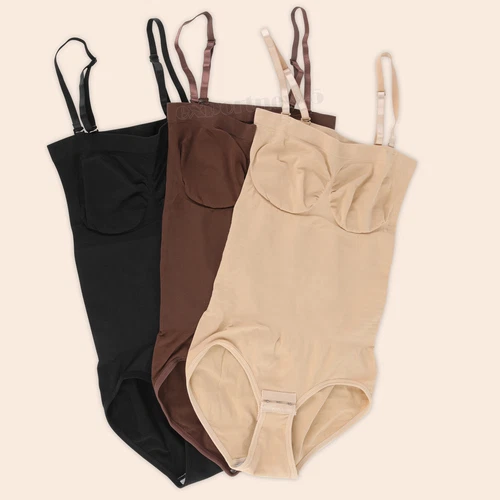 Trägerloser Damen Body Shapewear Bauchkontrolle Body Shaper Rückenfrei Jumpsuit - Bild 13 von 35