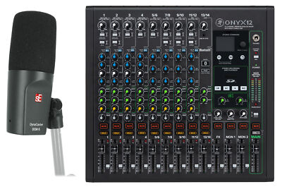 Mackie ONYX12 12-Ch. Mixer w/Multi-Track USB/EQ+Bluetooth+Se Electronics Mic