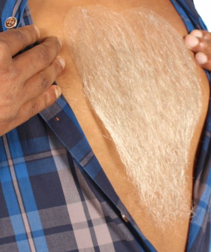 HPO Men's Human Hair Blend Chest Hair For Cosplay Multiple Color Option, M-1292 - 第 18/18 張圖片