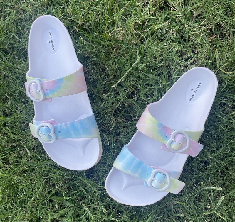 Stoney Clover Lane x Target TIE DYE Rainbow Slide Sandals SZ 11