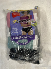 Hanes Womens Briefs 9-Pack Ribbed Cotton Underwear Tagless No Ride Up Breathable