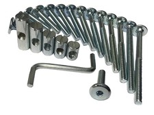 M6 Furniture Connector Bolts Cross Dowel Barrel Nuts 25mm - 70mm Unit Bed Cot