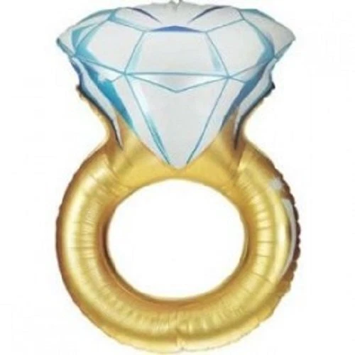 XL 37" Anillo de Boda Diamante Super Forma Mylar Lámina Globo Foto 2 de 4