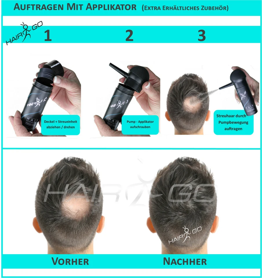 Haarverdichter HAIR GO Premium Streuhaar Schütthaar Hairfor2 Haarausfall - Bild 3 von 4
