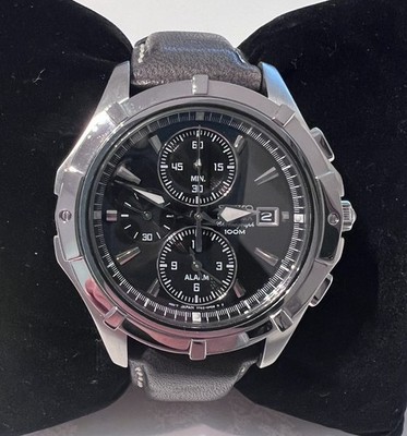 Herrenuhr Seiko Coutura Chronograph 7T62-0KX0   Leder Armband schwarz