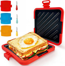 Microwave Toastie Sandwich Maker, Sandwich Toaster with Butter Knife, Panini Pre