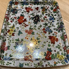 Daher Decorated Tin Tray Floral Design Made in England 11101 Vintage Collectible