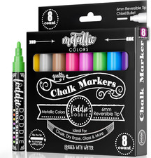 Liquid Chalk Markers - Pack of 8, 6mm Reversible Tips - Chalkboard Calendars B
