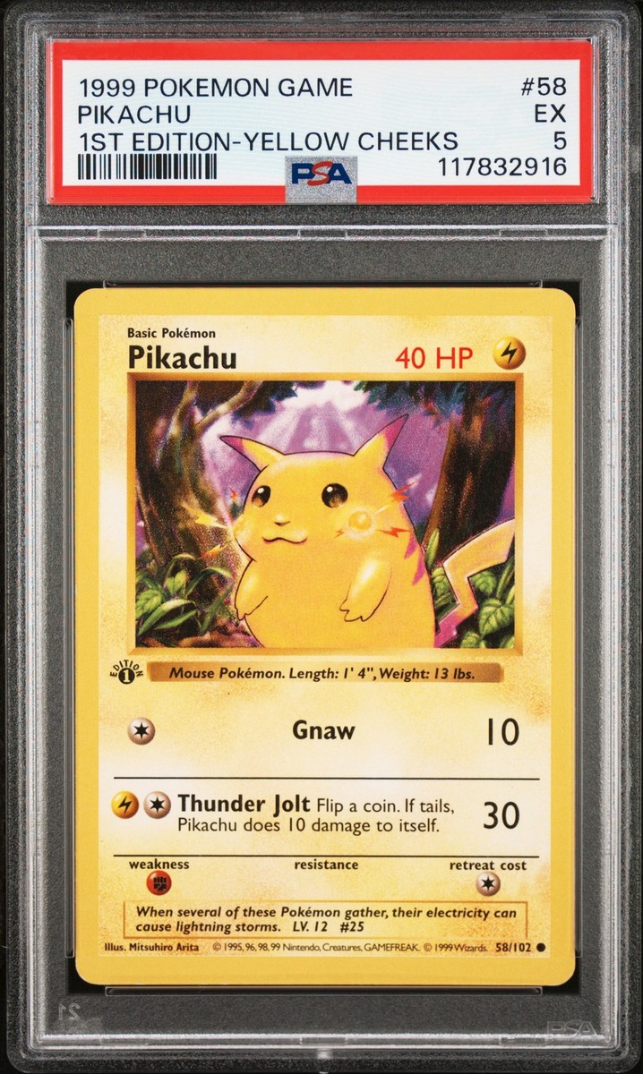 1999 POKEMON BASE SET 1ST EDITION-YELLOW CHEEKS #58 PIKACHU