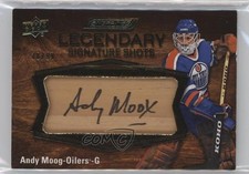 2023-24 Upper Deck Engrained Legendary Signature Shots 18/99 Andy Moog Auto g6p
