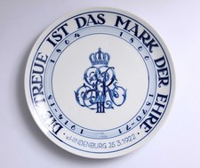 Meissen Commemorative Wall Plate Hindenburg Die Treue Ist Das Mark 10" Excellent