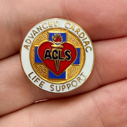 ACLS Advanced Cardiac Life Support Lapel Pin Enamel Medical Award Badge Vintage