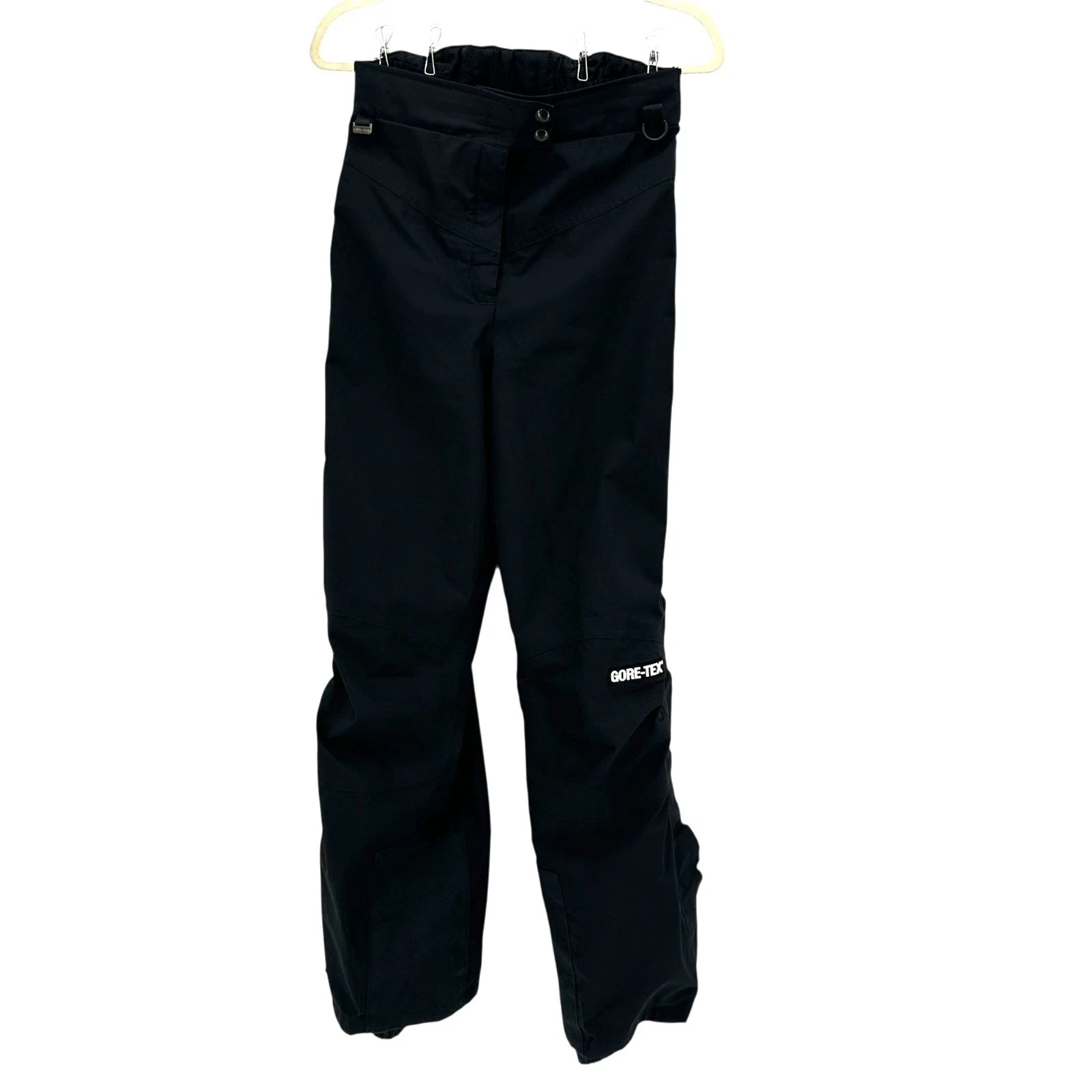 Vintage Gore-Tex Womens 10 Ski Pants Tear Away Black Snow Lined Full Zipper Legs