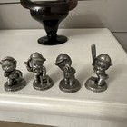 Vintage 1983-1984 Avon Fine Pewter School Teddy Bear Figurines Lot of 4  — photo 1