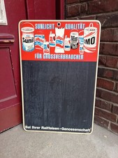60er Sunlicht,Omo Werbung, Kreidetafel logo alt Reklame Schild,top Vintage kiosk