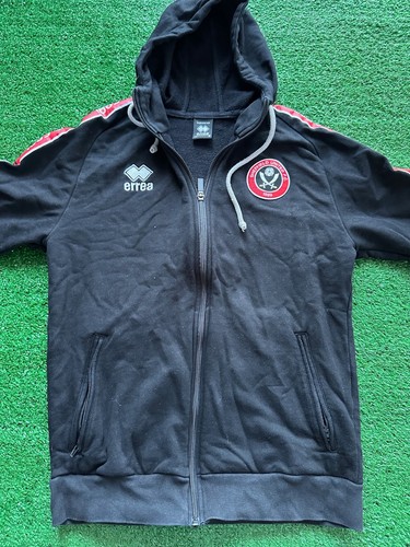 Felpa con cappuccio Sheffield United FC nera Errea full zip uomo adulto piccolo calcio - Foto 8 di 16