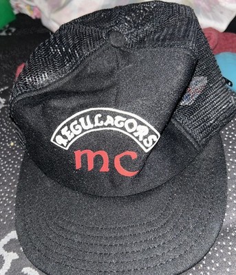 Vintage Regulators MC Motorcycle Club Trucker Hat Snapback Made USA Black Mesh