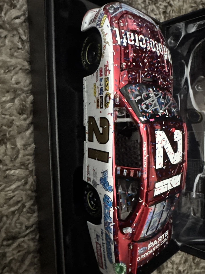 SIGNED COLOR CHROME TREVOR BAYNE DAYTONA 500 DAVID PEARSON Elite WOOD BROTHERS - Image 4 of 4