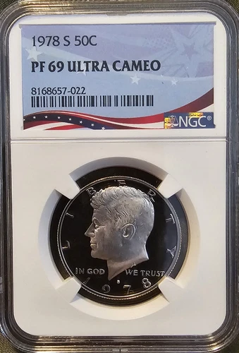 1978 S KENNEDY HALF DOLLAR NGC PF 69 ULTRA CAMEO